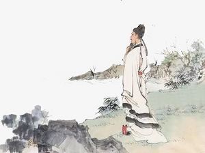 手绘诗人孟浩然山水